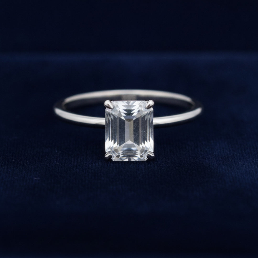 anillo plata 925 con piedra de luna arcoiris natural 0.87ct corte octagono, joyería mexicana Gold Shield