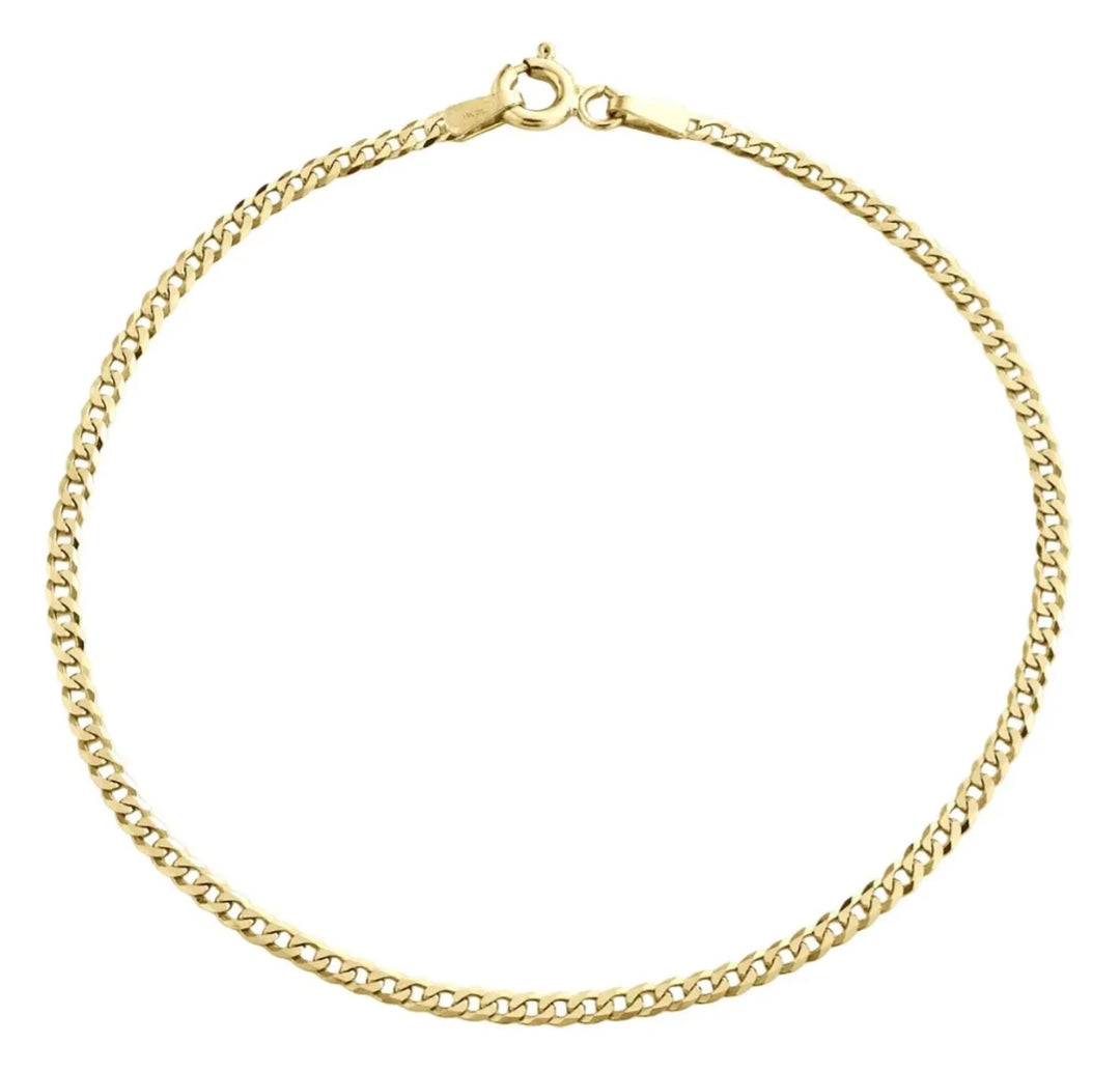 Pulsera de oro 10k italiana para mujer, tejido barbado de 2.2 mm, vista completa