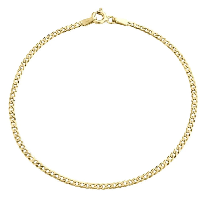 Pulsera de oro 10k italiana para mujer, tejido barbado de 2.2 mm, vista completa