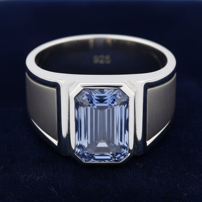 anillo de hombre de plata 925 con tanzanita azul violeta natural 1.27ct corte octagonal de Tanzania, joyería mexicana Gold Sh