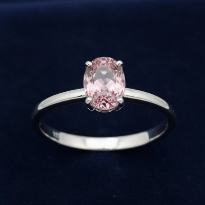 anillo plata 925 con turmalina rosa natural 0.47ct corte oval, joyería mexicana Gold Shield