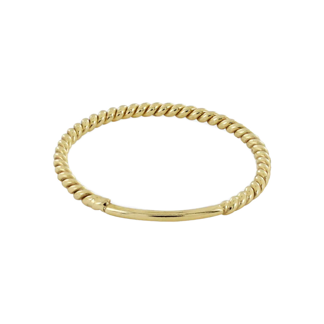 Anillo de oro para mujer twisted fondo blanco - GOLD SHIELD