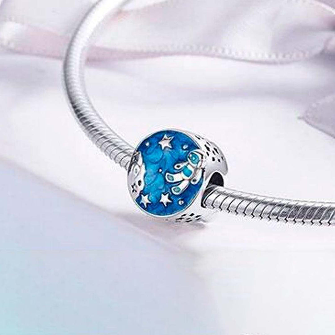 CHARM DE PLANETA TIERRA Y PULSERA DE PLATA - GOLD SHIELD