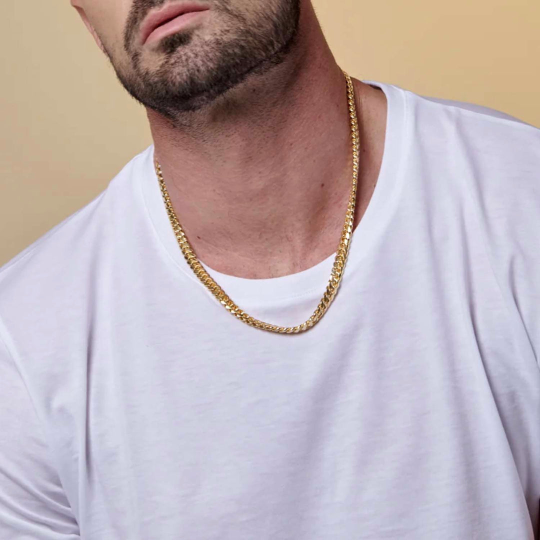 Pvd Placcatura In Acciaio Inox 14 K Catena D'oro Miami Cuban Catena - Foto 2