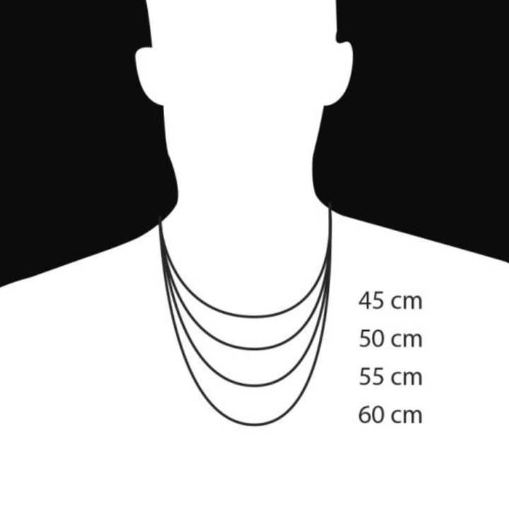 Diagrama medidas de cadenas para hombre - GOLD SHIELD