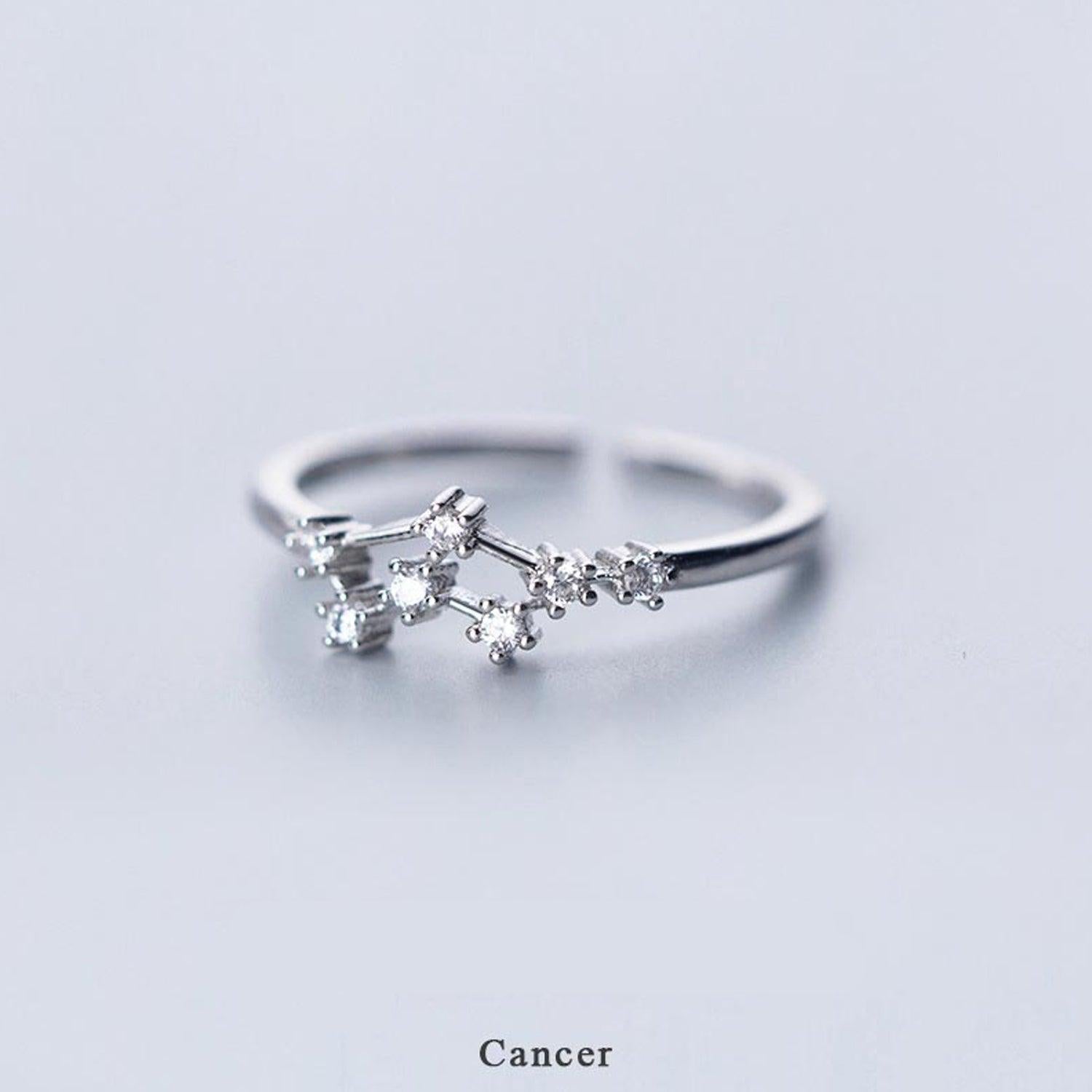 Anillos de Promesa con Zirconia de Plata 925 y Signos del Zodiaco