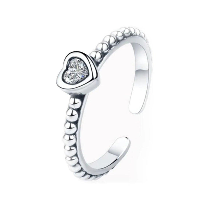 Anillos de Promesa de Aleacion con Zirconia de Corazon - GOLD SHIELD