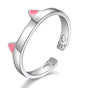 Anillos de Gato de Plata Ajustable