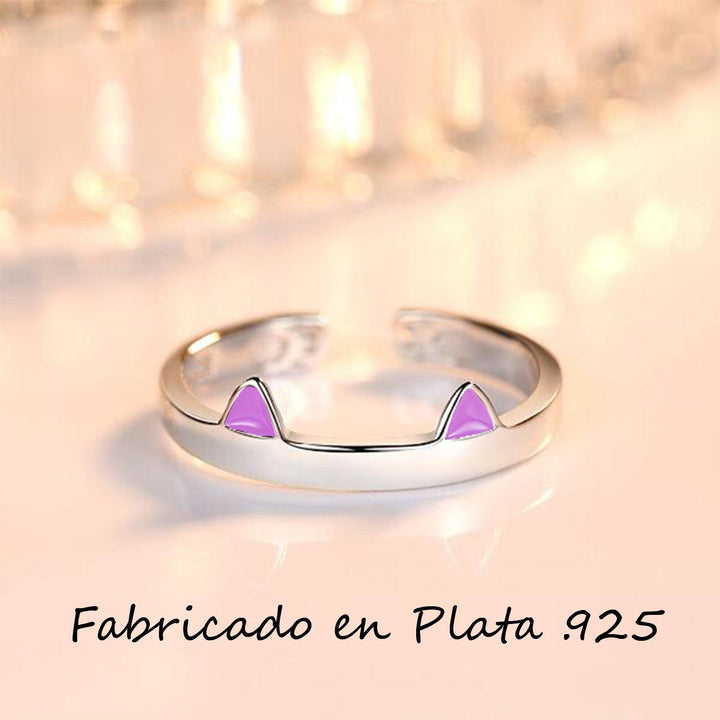 Anillos de Promesa de Plata 925 con Orejas de Gato - GOLD SHIELD