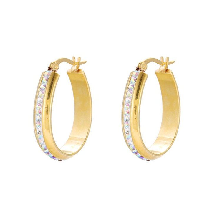 Aretes Arracadas Doradas de Acero Inoxidable - GOLD SHIELD