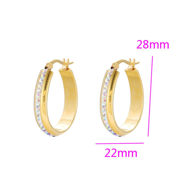 Aretes Arracadas Doradas de Acero Inoxidable - GOLD SHIELD