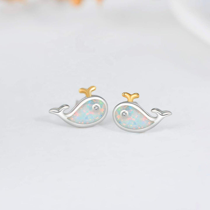 Aretes Ballena de Plata y Zirconia - GOLD SHIELD