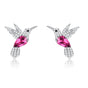 Aretes Colibrí Plata 925 y Circonias - Joyería Mexicana