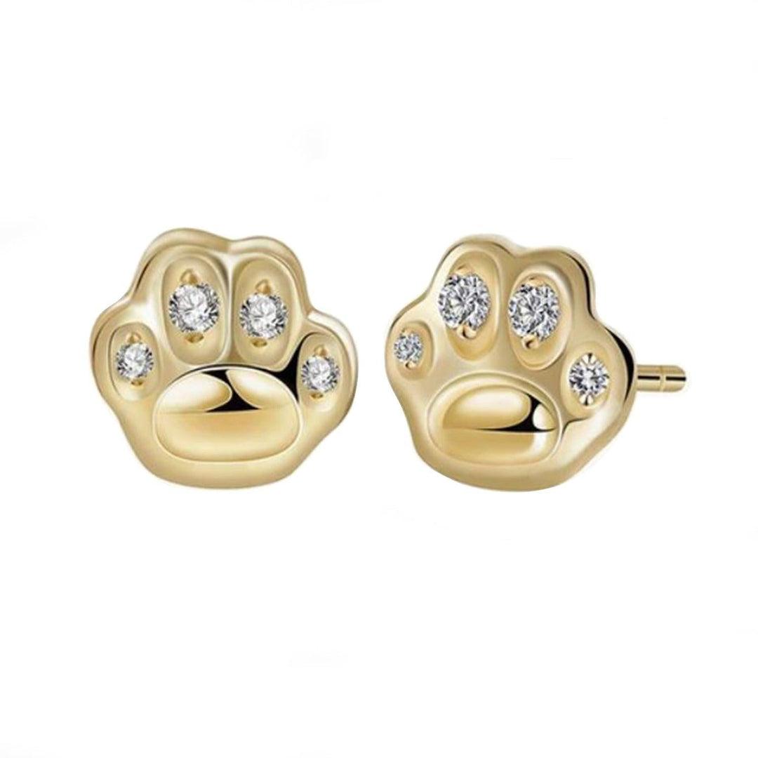 Aretes Huellas de Gato de Plata 925 y Zirconia - GOLD SHIELD