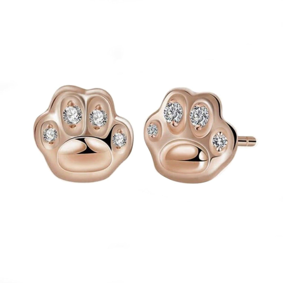 Aretes Huellas de Gato de Plata 925 y Zirconia - GOLD SHIELD