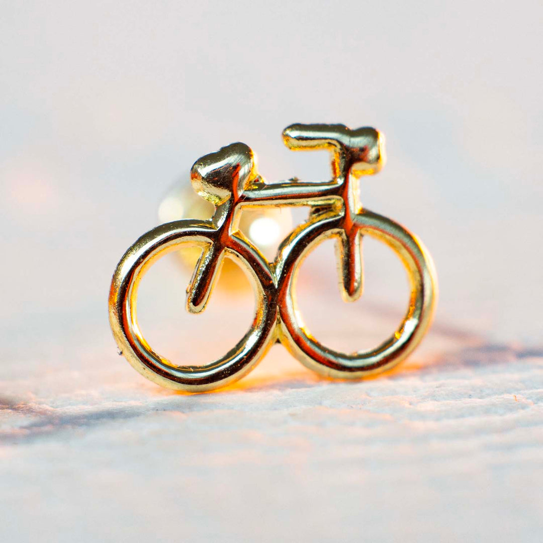 Arete de oro en forma de bici