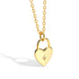 Collar Corazón Plata 925 con Chapa de Oro 14k y Zirconia