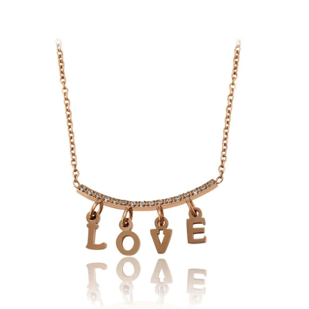 Collar para Mujer de Acero Inoxidable LOVE - GOLD SHIELD