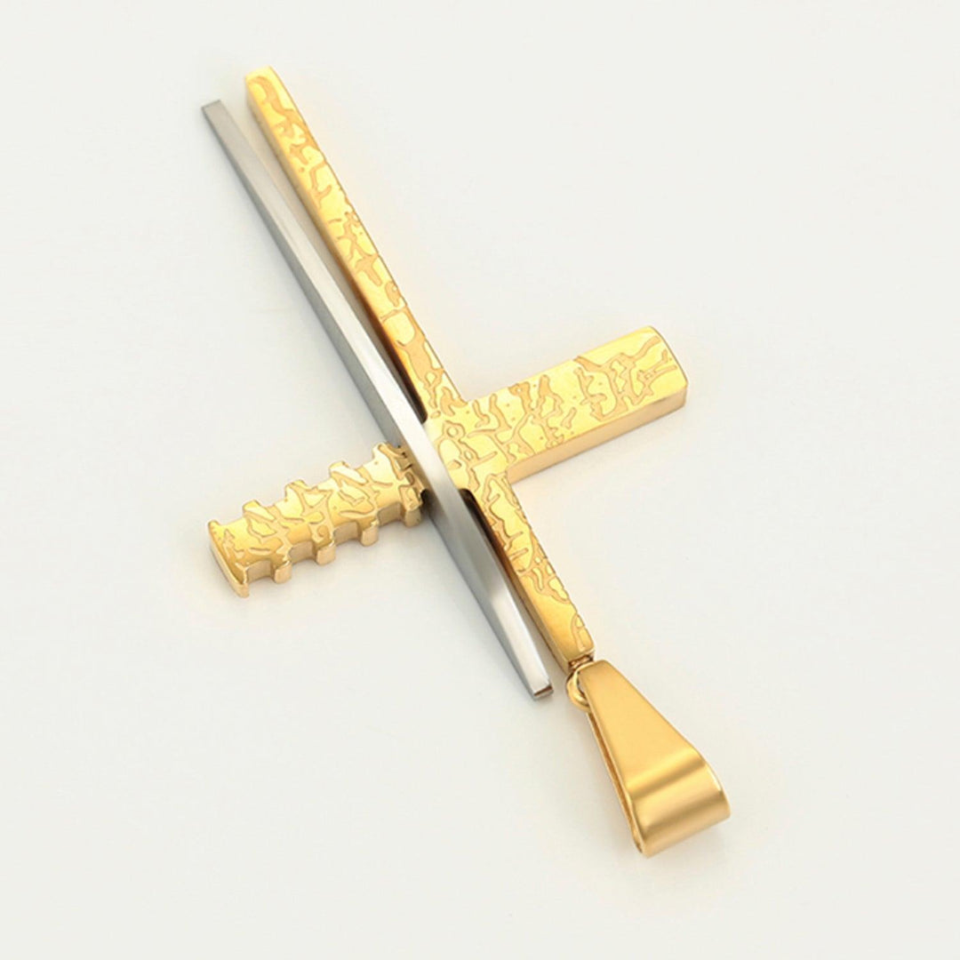 Collar Unisex de Acero Inoxidable Cruz Cristo - GOLD SHIELD