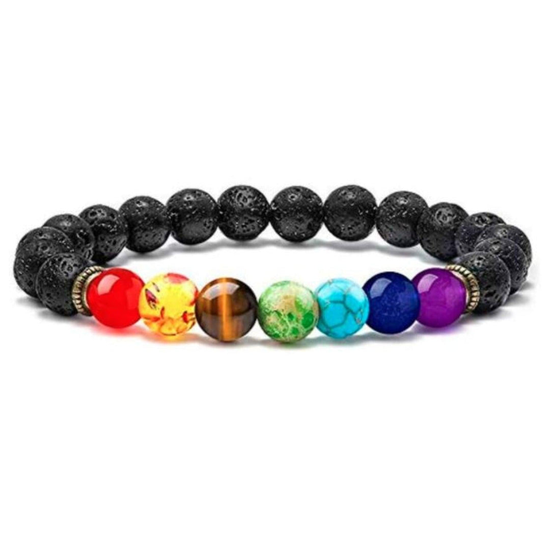 Pulsera Ajustable de Piedras Naturales y Chakra - GOLD SHIELD