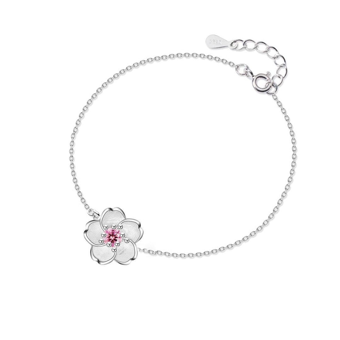 Pulsera de Mujer Flor de Cerezo Ajustable 15-18 cm de Plata 925 - GOLD SHIELD