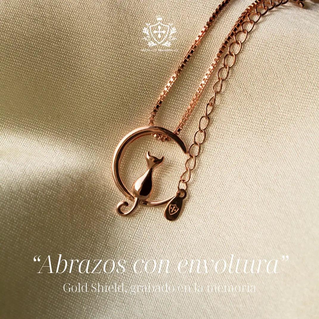 Set de Joyería 2 Piezas para Mujer de Plata 925 Gato Luna - GOLD SHIELD