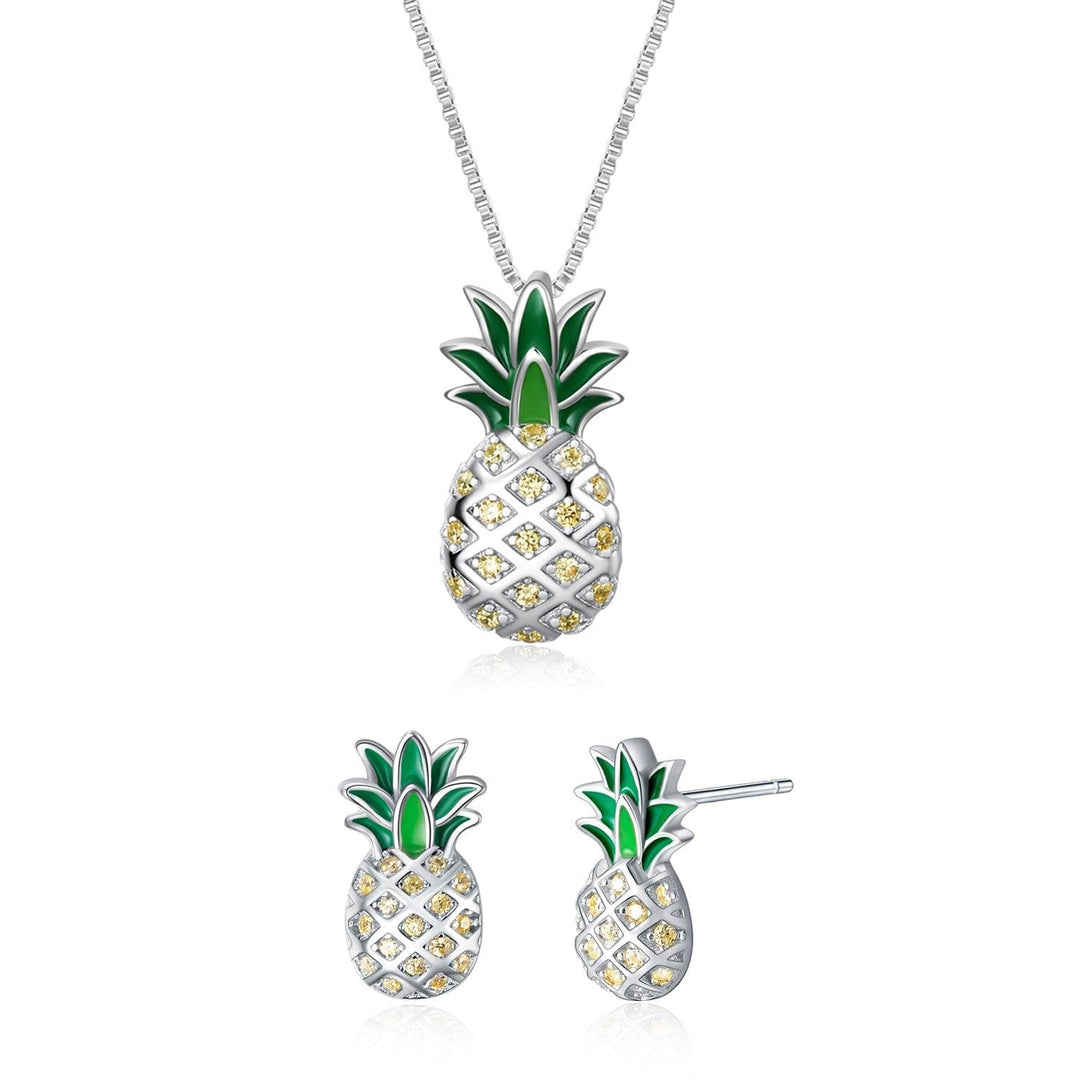 Set de Joyería para Mujer de Plata 925 de Piña - GOLD SHIELD