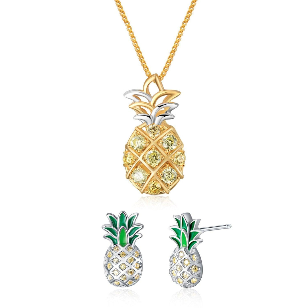 Set de Joyería para Mujer de Plata 925 de Piña - GOLD SHIELD